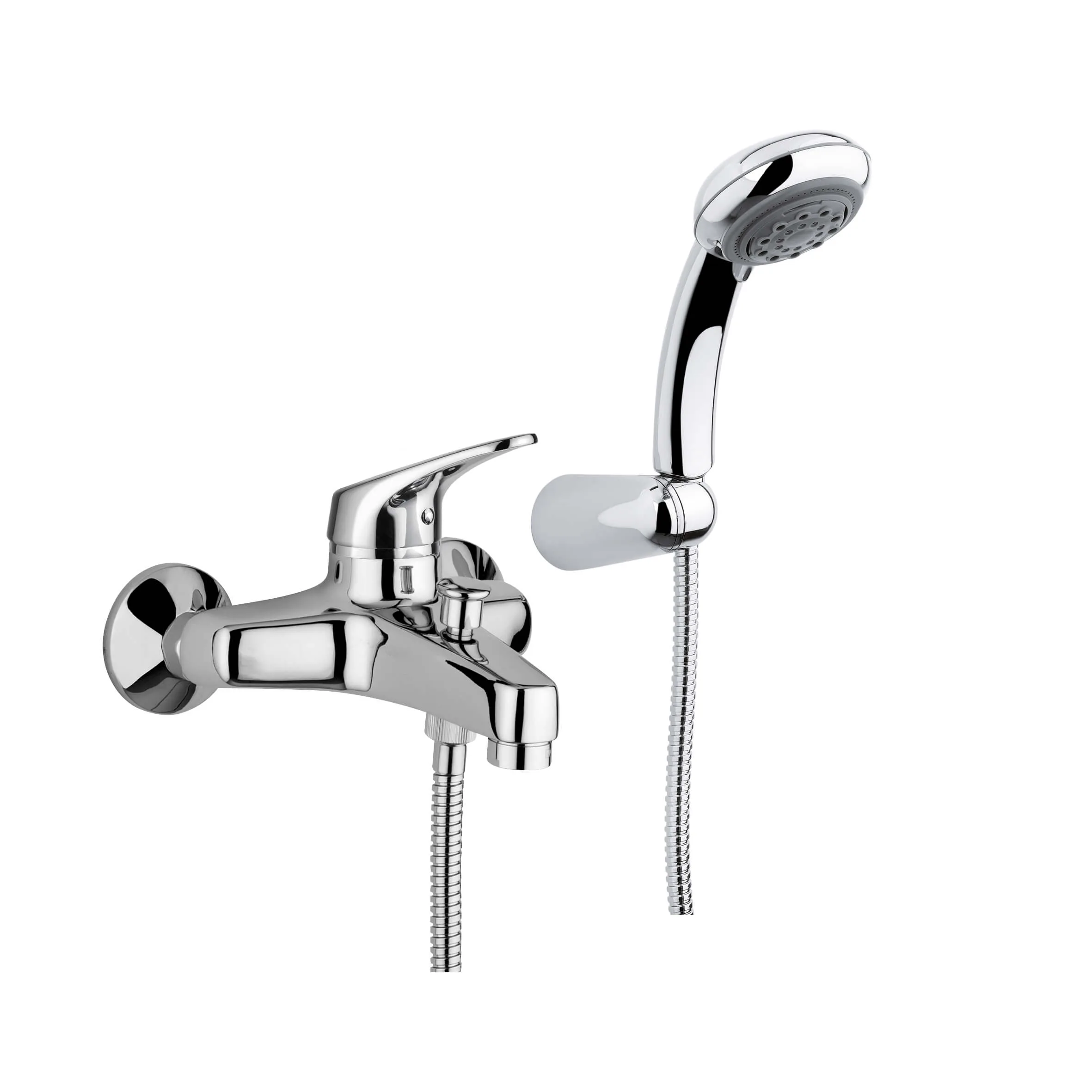 Baterie Cadă Bugnatese XARA 6502CR cu Pară de Duș și Furtun Flexibil Cromat